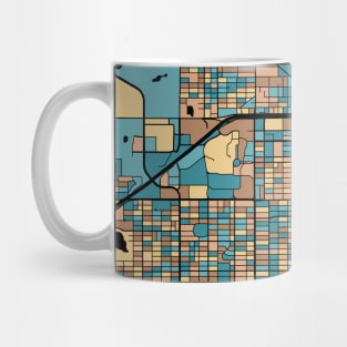 Lubbock Map Pattern in Mid Century Pastel Mug